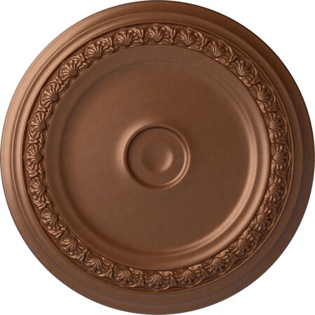 Ekena Millwork Carlsbad Ceiling Medallion (Fits Canopies up to 5 1/2"), 31 1/8"OD x 1 1/2"P, Polished Copper CM31CAPOS